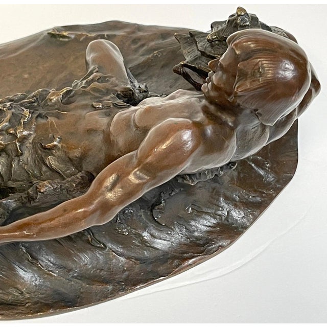 Art Nouveau Bronze Poseidon Inkwell, Attributed to Hans Müller For Sale - Image 11 of 12