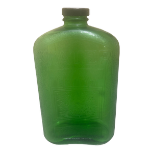 Green Glass Water Bottle Circa 1930