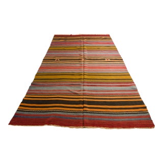 Vintage Tribal Stripe Kilim Rug For Sale