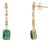 Vibrant 2.69ct Zambian Emerald Diamond Wedding Drop Earrings in 14k Solid Gold- A Pair For Sale