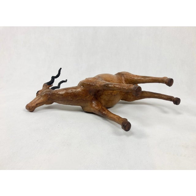 Vintage Leather Antelope Figure, 1960s For Sale - Image 4 of 10