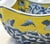 Ceramic Vintage Chinoiserie Style Blue and Yellow Ceramic Handkerchief Bowl For Sale - Image 7 of 12