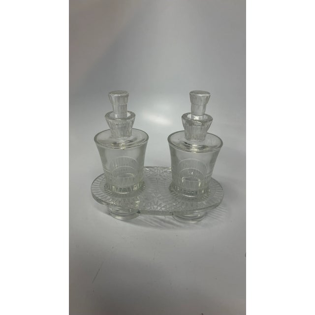 Transparent Vintage Lalique Bourgueil Oil & Vinegar Set- 5 Pieces For Sale - Image 8 of 8