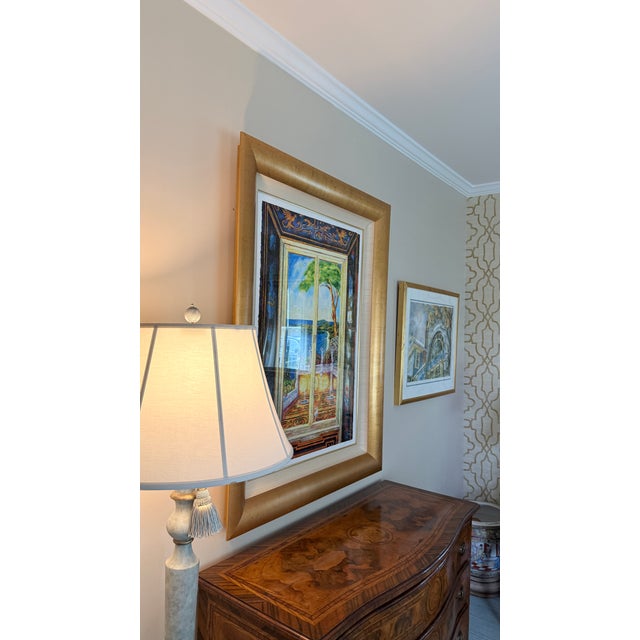Jonna White Original Signed “Above Magens Bay” in Monumental Custom Gold Frame For Sale - Image 14 of 16
