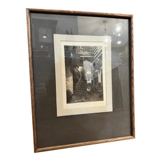 1940s Mid-Century Modern Eugene E. Loving "The Marchand Court, Old New Orleans" Limited Edition Etching - Framed For Sale