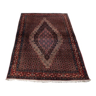 1950s Antique Persian Tabriz Carpet, Wine Red, Handmade Oriental For Sale