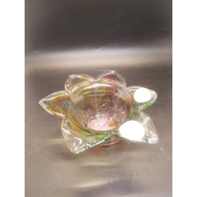 Vintage Rainbow Art Glass Votive Holder For Sale - Image 4 of 4