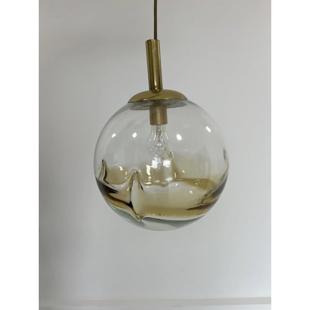 Mid-Century Modern Space Age Glass Pendant Light from Doria Leuchten, 1960s For Sale - Image 3 of 7