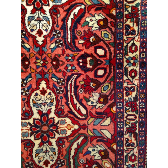 Vintage Persian Lilian Rug, Handknotted Wool, Geometric Pattern, Red & Ivory, 3x7 For Sale - Image 17 of 18