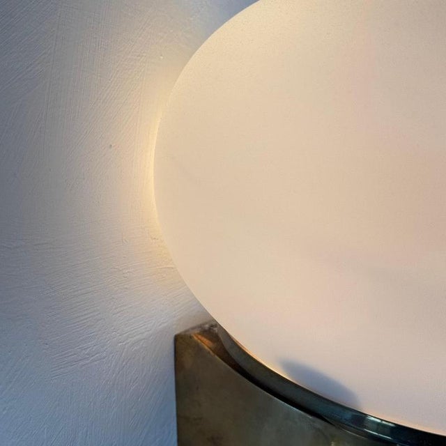 Italian Lancia Wall Sconce in Brass and Opaline Glass from Stilux Milano, 1960s For Sale - Image 6 of 14
