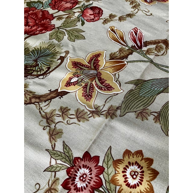 Textile Vintage Robert Allen @ Home Designer Asian Travels "Katakira Mimosa" Fabric - 3 1/3 Yards For Sale - Image 7 of 8