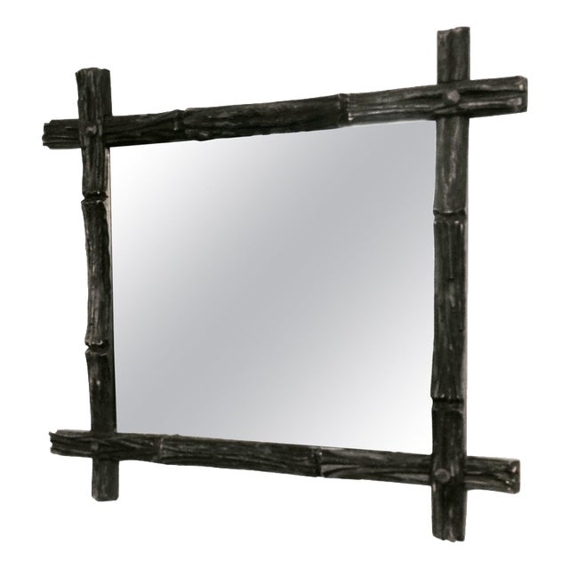 Swedish Mirror with Wooden Frame from August Bergin & Co. For Sale
