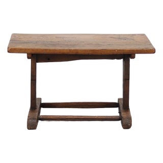 Rustic Farmhouse Wabi Sabi Primitive Side Table from Oak For Sale