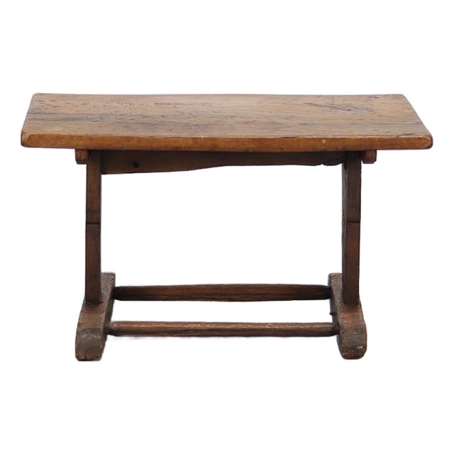 Rustic Farmhouse Wabi Sabi Primitive Side Table from Oak For Sale