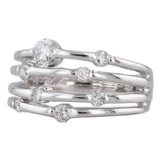 0.37ctw Diamond Orbite Multiband Ring 14k White Gold Size 5.25-5.5 For Sale