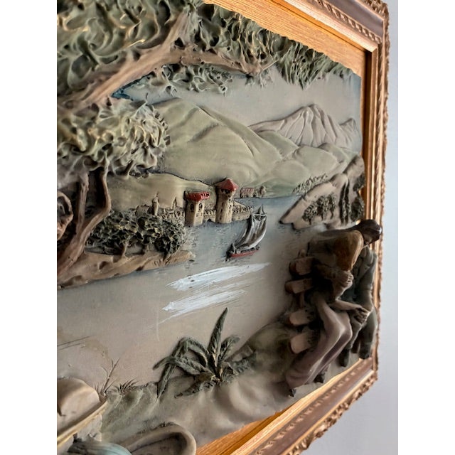 Vintage Italian 3d Relief Capodimonte Ceramic Sculpture For Sale In Chicago - Image 6 of 9