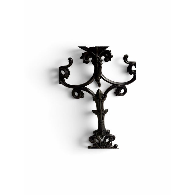 Black Vintage Cast Iron Hall Tree - Ornate Victorian Coat Rack For Sale - Image 8 of 10