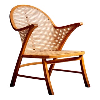 Armchair with Vienna Cane Weaving attributed to Frits Schlegel, 1940s For Sale
