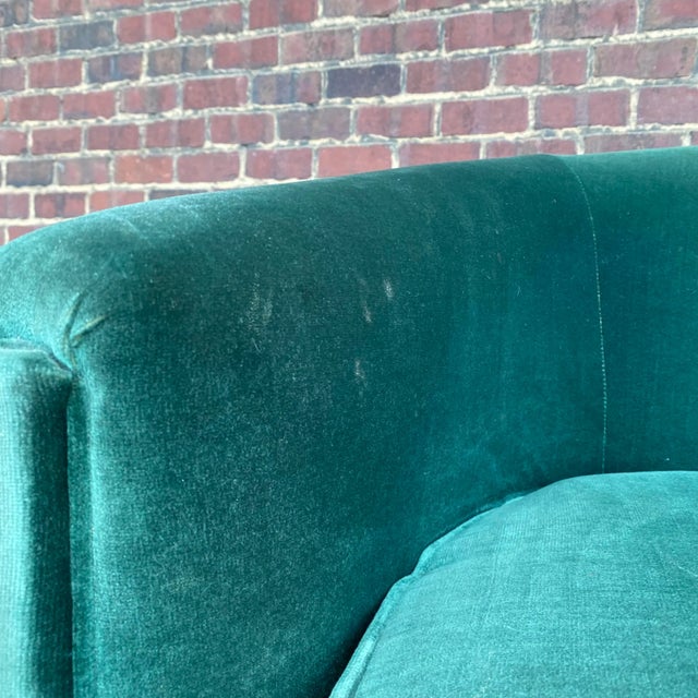 Textile Mid Century Modern Adrian Pearsall for Comfort Craft Green Velvet Chair With Pleats For Sale - Image 7 of 10