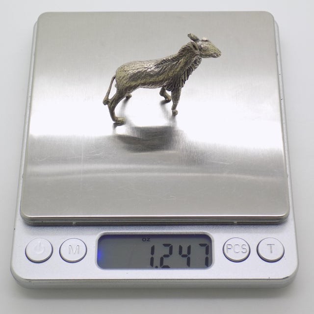 Metal Vintage Italian Handmade Genuine Silver 1950s Goat Figurine Miniature, Made in Florence (Firenze, Italy) For Sale - Image 7 of 8