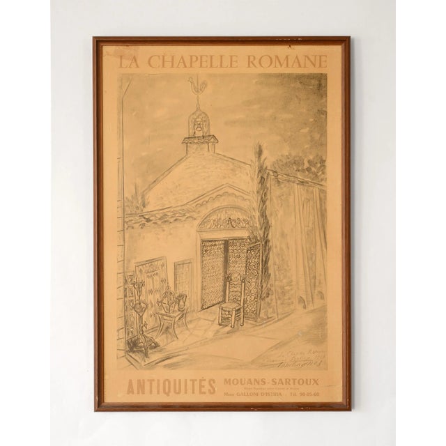 Brown 1960s Vintage French Sepia Tone Shop Advertisement Poster, Framed For Sale - Image 8 of 8