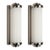 Vintage Art Deco Light Old Lamp Wall Sconces Fixture Nickel Brass & Milk Glass Rod Ship Light - Pair For Sale