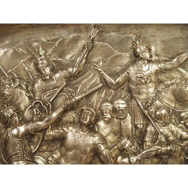 Antique German Silver Repoussé Battle Scene Tray, Circa 1850 For Sale - Image 10 of 13