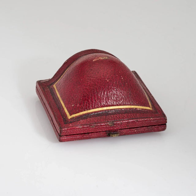 Late 19th Century Antique Victorian Turquoise Locket 14k Yellow Gold Diamond Pendant Fitted Case For Sale - Image 5 of 8