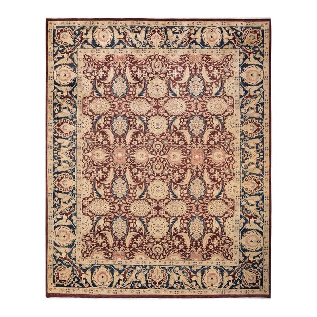 Mogul, One-of-a-Kind Hand-Knotted Area Rug in Red, 8' 2" x 10' 3" For Sale