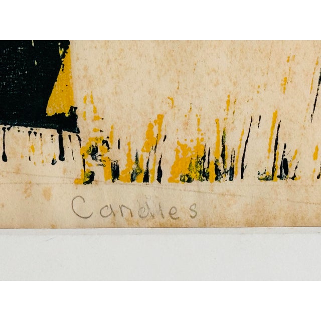 Vintage 1970 Candles Wood Block Art For Sale - Image 4 of 6