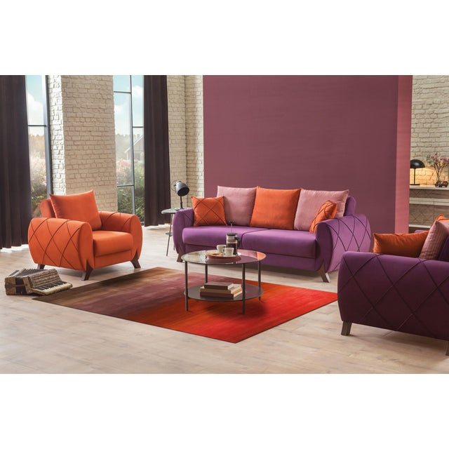 Rhea Unique Coral Handmade Wool Rug, Country of Origin: India. This striking piece exemplifies the finest modern weaving...