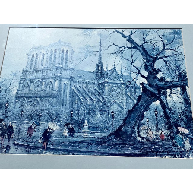 Vintage Paris Notre Dame by Maurice Legendre, French Impressionist Artist, Exquisitely Framed and Matted Excellent Condition. For Sale - Image 10 of 10