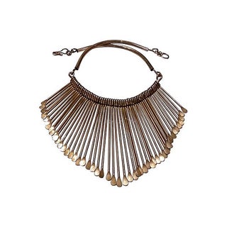Brass Tribal Fringe Necklace For Sale