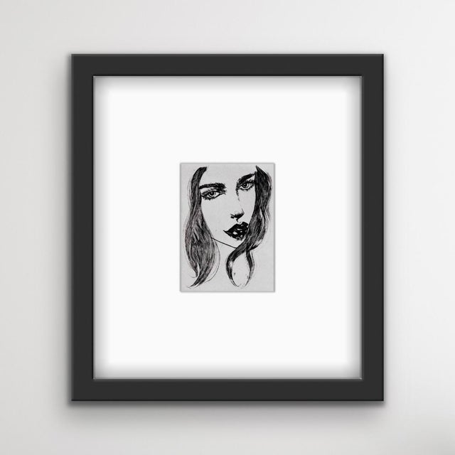 Early 21st Century Anna Halarewicz, She, Drypoint on Paper, 2014 For Sale - Image 5 of 5