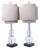 1990s Pair of John Richard Crystal Glass Modern Sphere Lamps For Sale