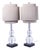 Pair of John Richard Crystal Glass Modern Sphere Lamps For Sale