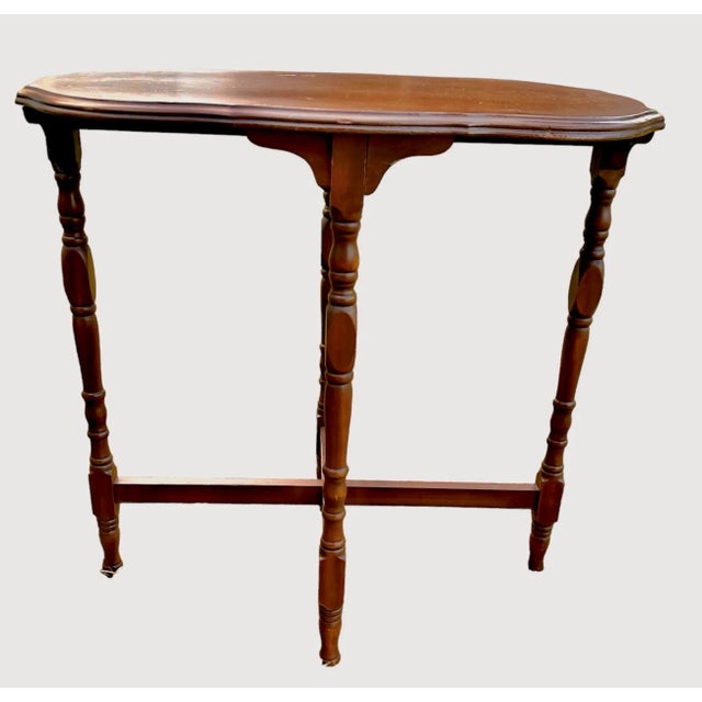 Brown Vintage Oval Parlor Table For Sale - Image 8 of 8