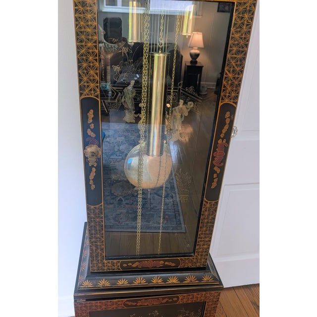 Chinoiserie Mid 20th Century Chinese Grandfather Clock For Sale - Image 3 of 10