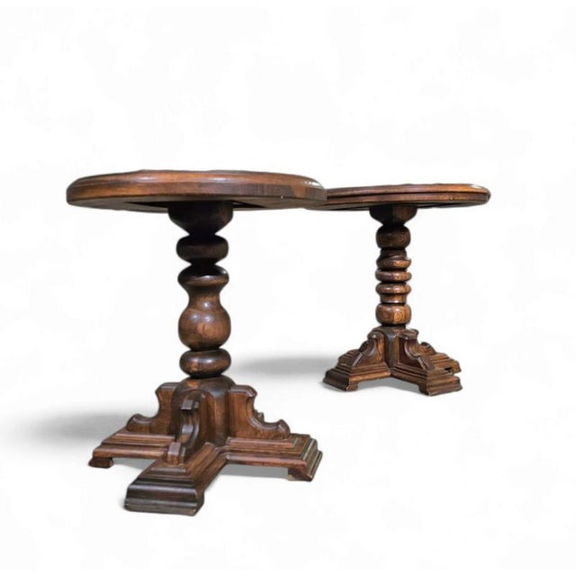 Rustic Oak Side Tables, Set of 2 For Sale - Image 5 of 13