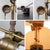 Early to Mid-20th Century Neoclassical Table Lamp Brass and Marble Urn Shaped Base Black Tapered Shade For Sale - Image 14 of 18