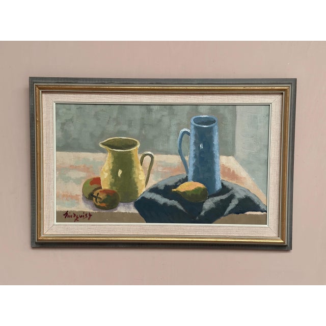 Lindqvist, Still Life, 1950s, Oil Paiting on Canvas, Framed For Sale - Image 8 of 18