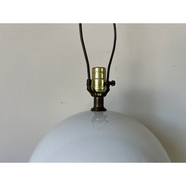 80's Postmodern Sphere Ball - Shape Ceramic Table Lamp on Lucite Base/Sold For Sale - Image 9 of 12