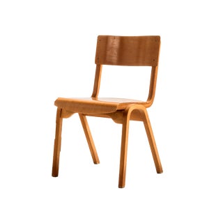Stackable Beech Chair, 1960s For Sale