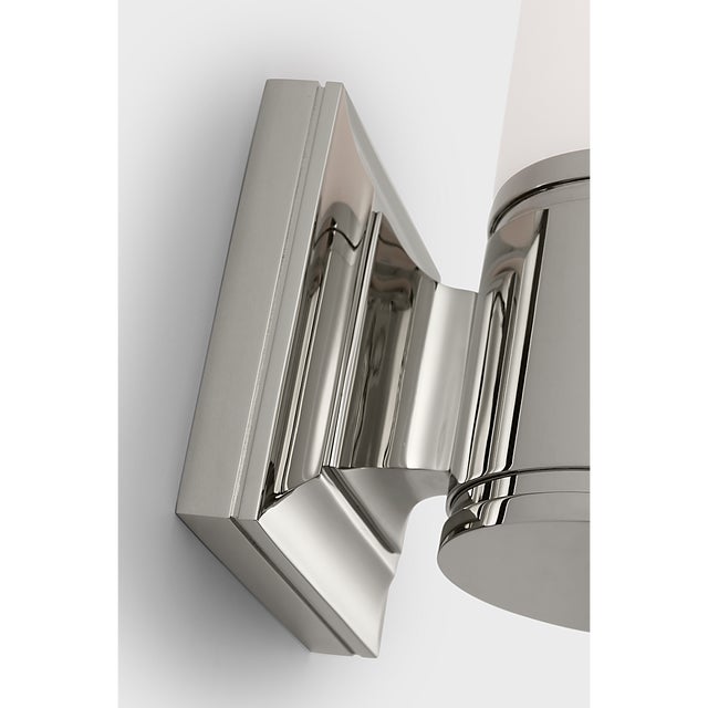 2020s Chapman & Myers for Visual Comfort Signature Halford 14" Bath Sconce in Polished Nickel with White Glass For Sale - Image 5 of 7