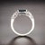 Natural Sapphire Diamond Ring Size 6.25 14k W Gold 2.86 TCW Certified, Size 9.25 For Sale - Image 4 of 11