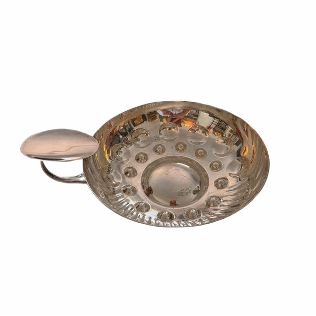 Metal Vintage Oversized French Silver Plate Sommelier Tastevin Cup For Sale - Image 7 of 11
