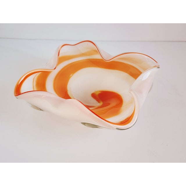 Contemporary Vintage Murano Fratelli Toso Glass Bowl For Sale - Image 3 of 12