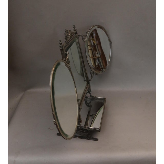Vintage Silver Plated Table Mirror, 1890s For Sale - Image 3 of 13
