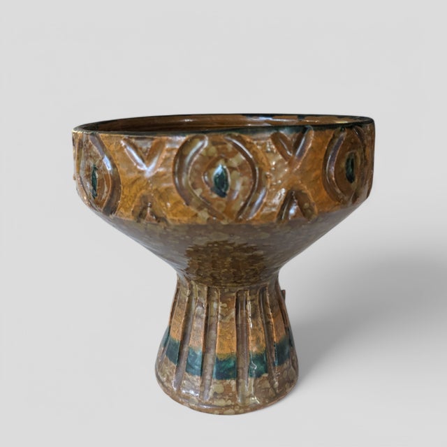 Mid-Century Modern Mid Century Modern Italian Pottery Vessel Candle Holder For Sale - Image 3 of 12