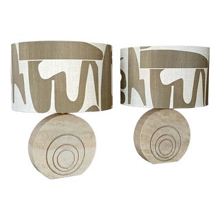 Travertine Lamps by Fratelli Mannelli, 1970s, Set of 2 For Sale
